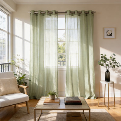 Paire de rideaux semi-transparents avec œillets Taumsauk