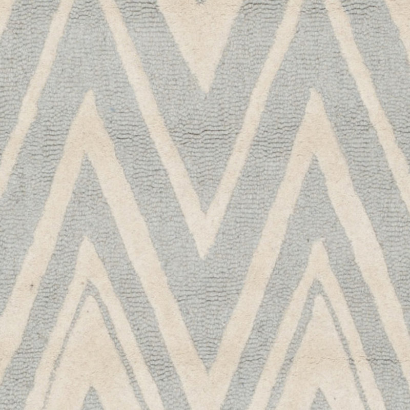 Sanyla Hand Tufted Wool Chevron Rug, Round 6'