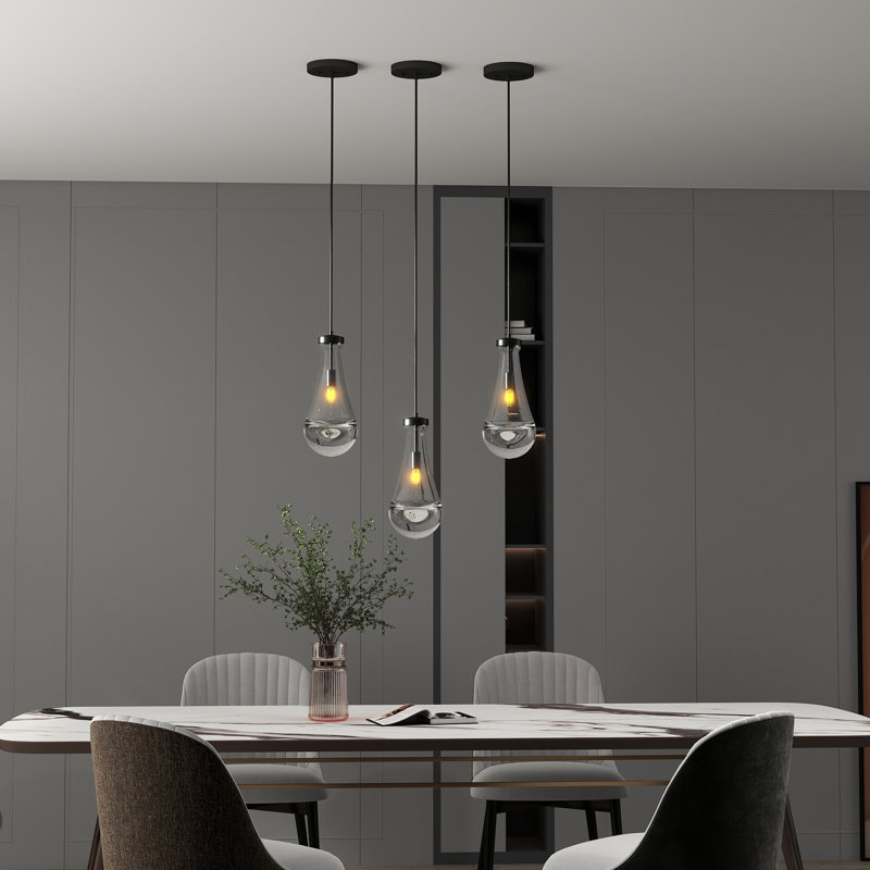 Luminaire suspendu moderne à DEL E12, Noir