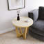 Table basse ronde en bois de chêne-1389961473