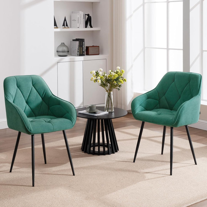 Bharmal 50.5cm H Velvet Upholstered Armchair, Turquoise, 2