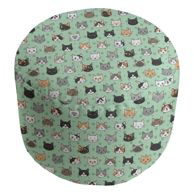 Repose-pieds cubique pour chat kitty Kitterman, Vert / Gris