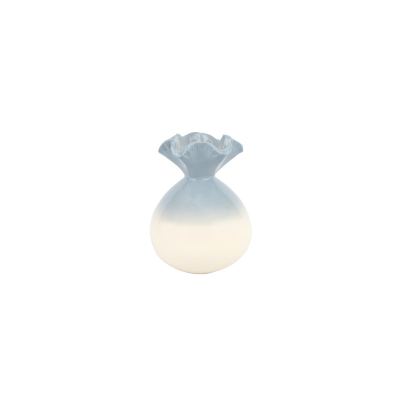 Vase Casa Bud, Blanc / bleu clair
