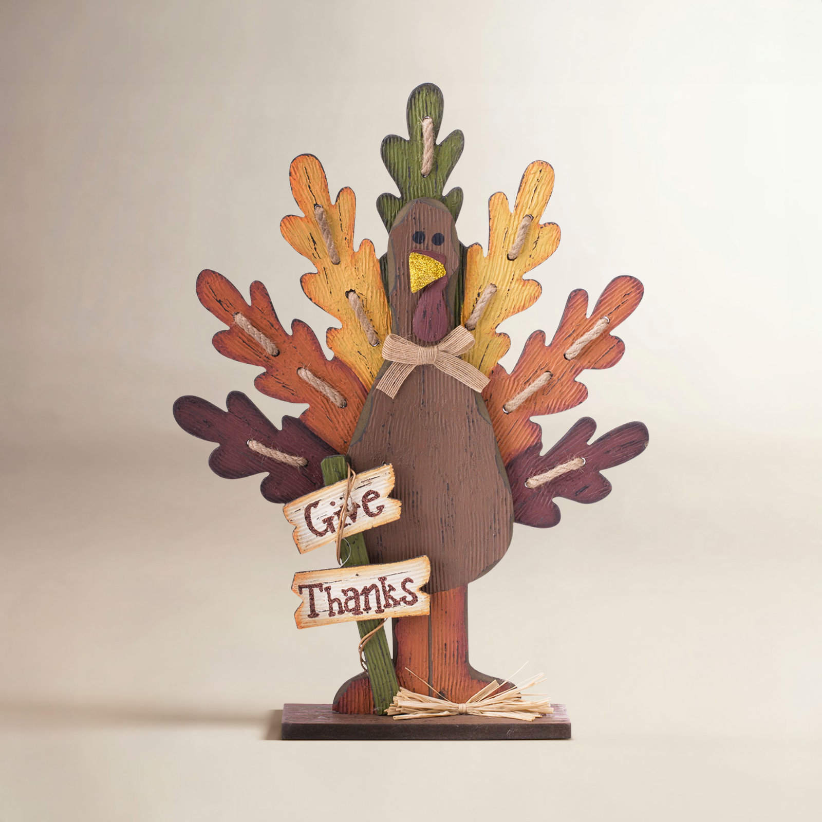 Glitzhome Thanksgiving Turkey Wooden Wall Decor