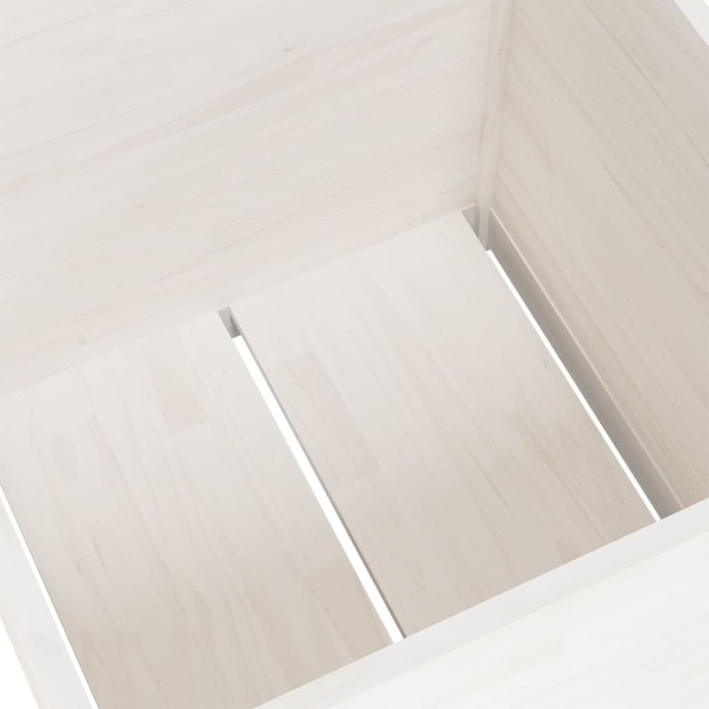 Wood Pot Planter, White, 23.6" H x 23.6" W x 23.6" D, 2