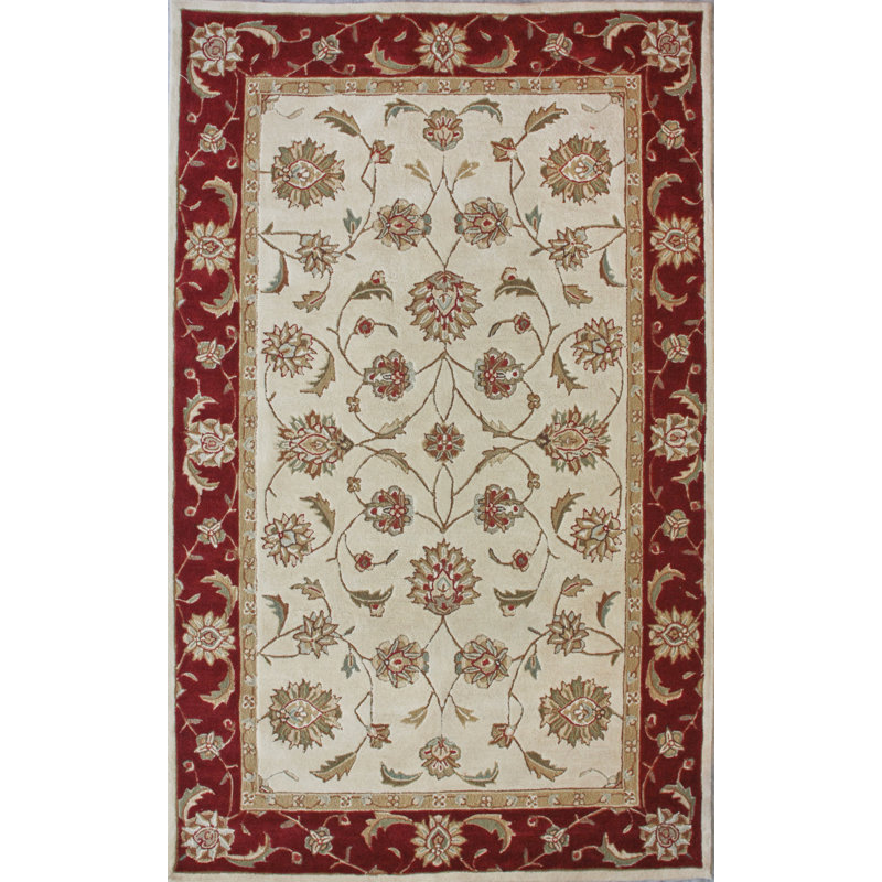 Tapis oriental bourgogne Potomac Persiana, Rectangle 7 pi 6 po x 9 pi 6 po