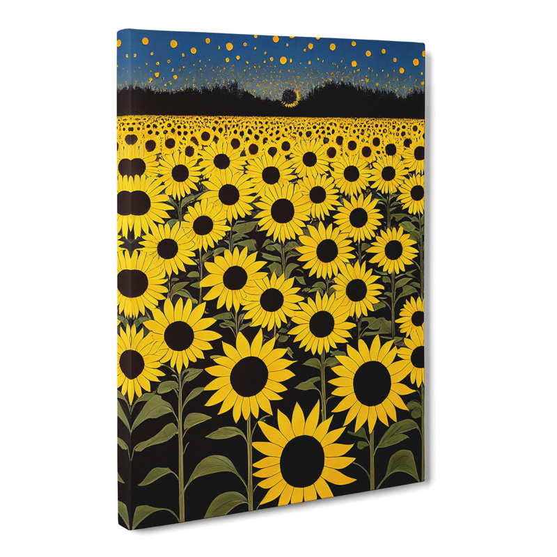 Villisca Sunflower Field Modern - Wrapped Canvas, 50cm H x 35cm W