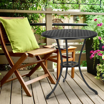 Round Metal Outdoor Balcony Table , 58cm cm W 58cm cm D