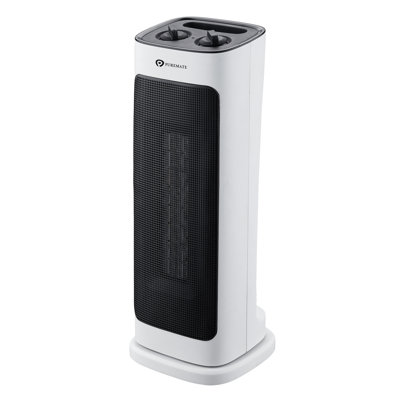 PureMate Ceramic Fan Heater, 1800W Portable Electric Heater With 2 Heat Settings Space Heater With Oscillating Adjustable Thermostat Safety Cut Off Tip Over And Overheat Protection
