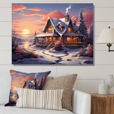 «Winter Snowy Cottage II», reproduction sur toile