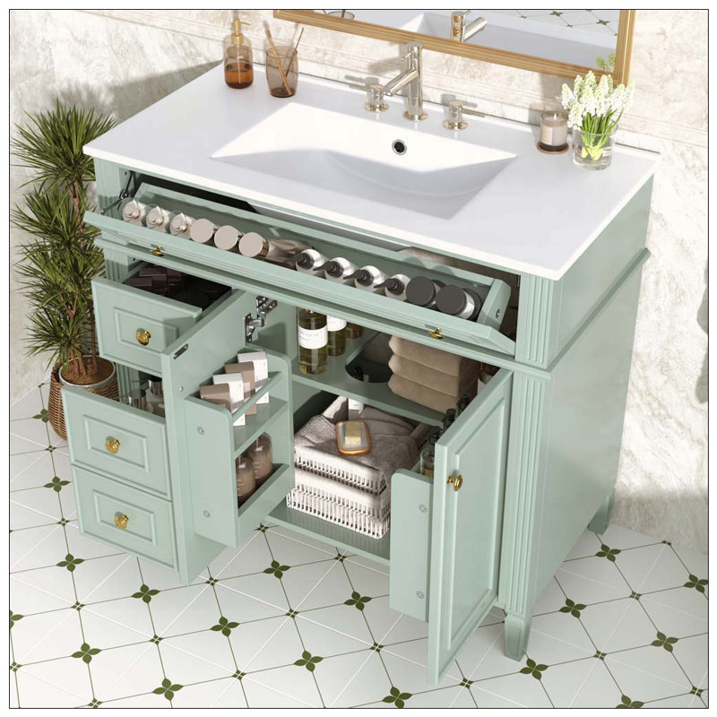 Meuble-lavabo 36 po avec lavabo, Green