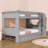 Wooden Full Over Full Bunk Bed With Twin Trundle, Built-In Desk, Cabinet And Shelves-1436907464
