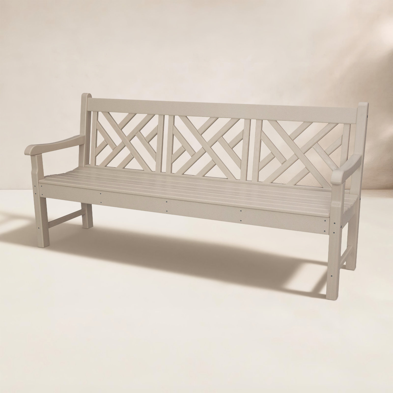 POLYWOOD® Rockford 72" Garden Bench, Sand