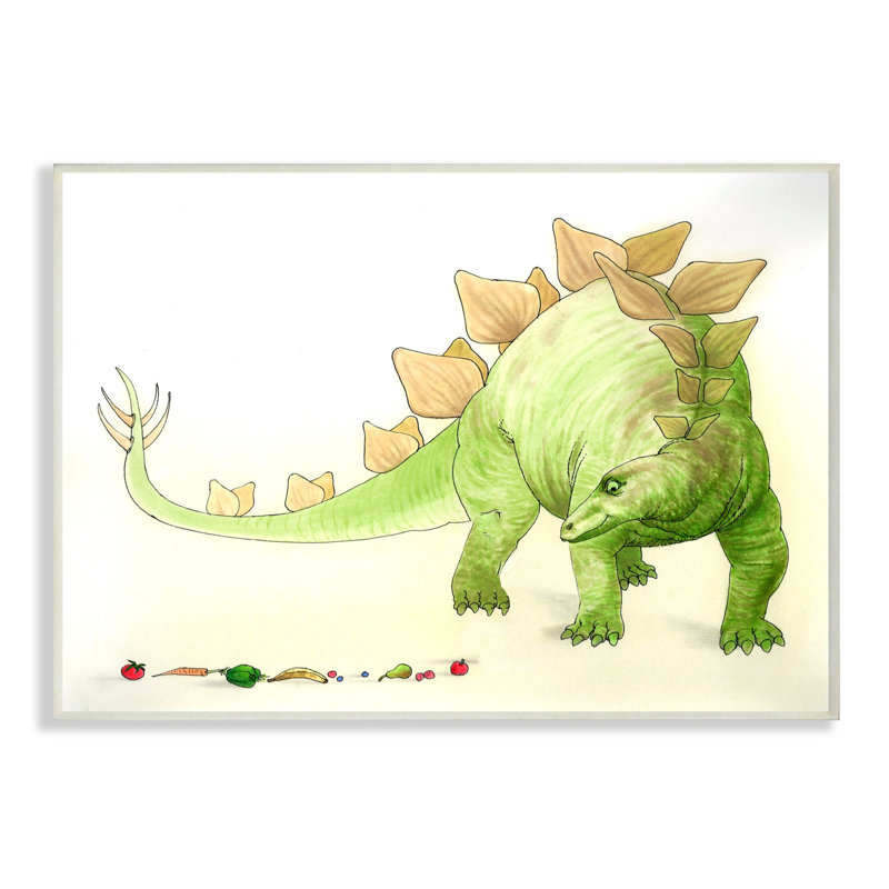 Ramsel, dinosaure et fruits, Plaque murale, H 13 po x l 19 po