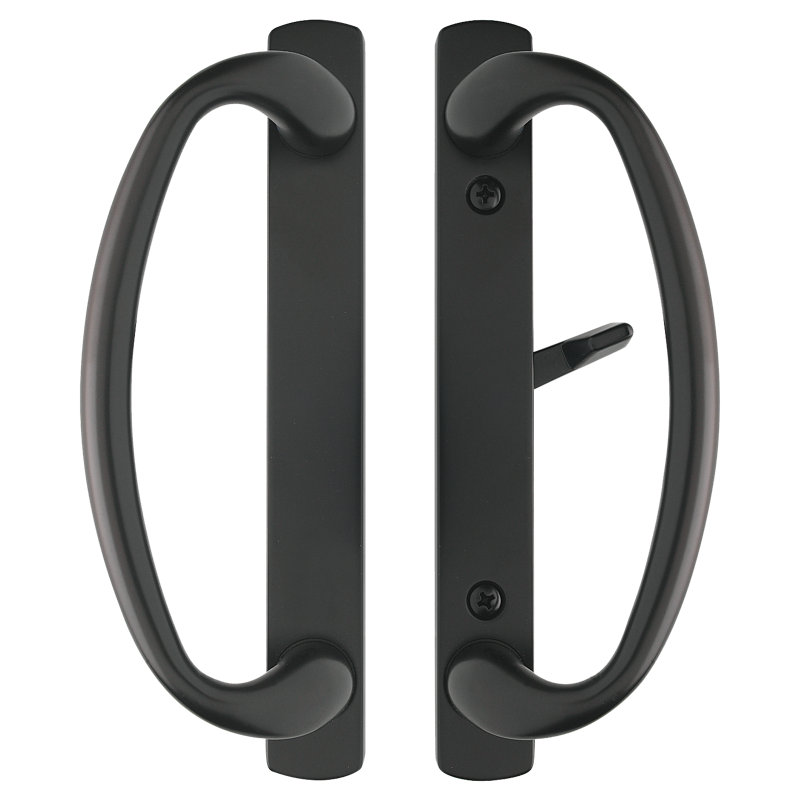 Poignées de porte coulissantes d'intimité Charlotte (serrure à mortaise non incluse), Noir antique