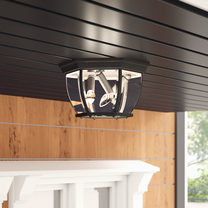 Mulgrave 3 - Bulb Outdoor Flush Mount, Black, 6.5" H x 11" W