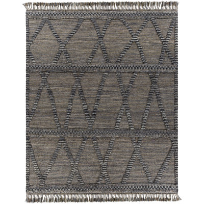 Hand Knotted Wool Chevron Area Rug