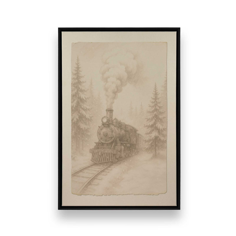 Impression sur toile Steam Over Snow, H 18,75 po x l 12,75 po, Noir satiné