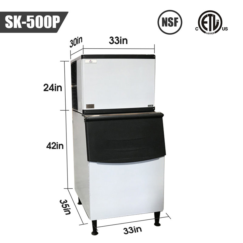 Cooler Depot 500 Lb. Daily Production Cube Clear Ice Freestanding Ice Maker