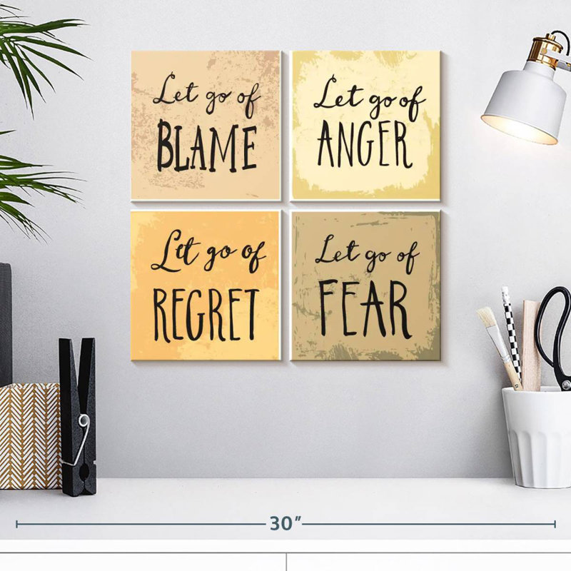 Tergel Let Go Motivational Typography, 18" H x 18" W