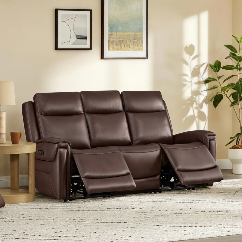 Canapé en cuir véritable Super Zero Gravity, H 41,73 po x l 83,46 po x P 37,8 po, 3, Cognac