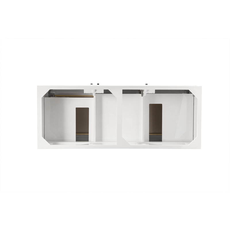 Base de meuble-lavabo double 60 po Athens, Blanc lustré