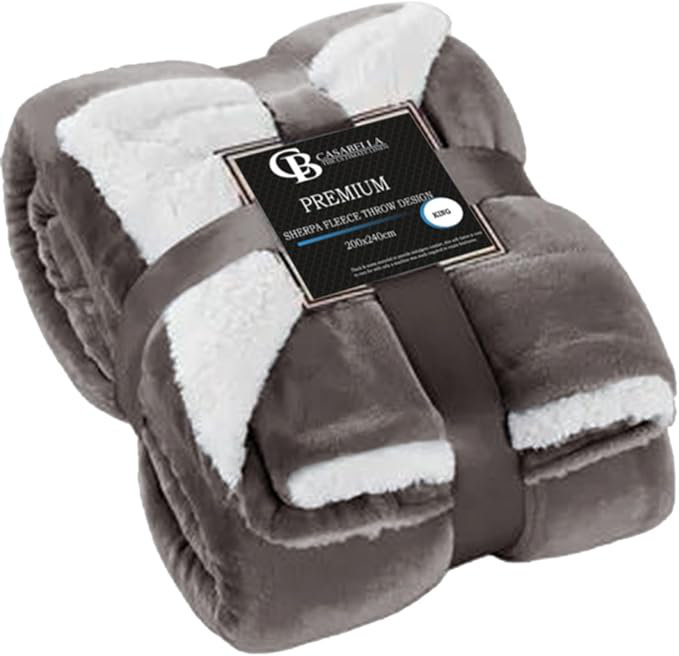 Veyo Throw Blanket, Grey, 200cm W x 240cm L