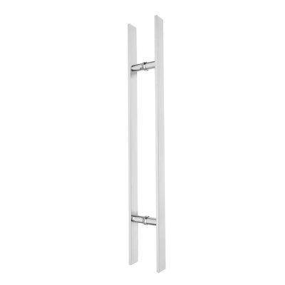 Poignée de porte à double face en acier inoxydable, paire de poignées de porte de grange coulissantes à pousser (79,5 x 4,06 x 15 cm / 31,3 x 1,6 x 5,91 po)
