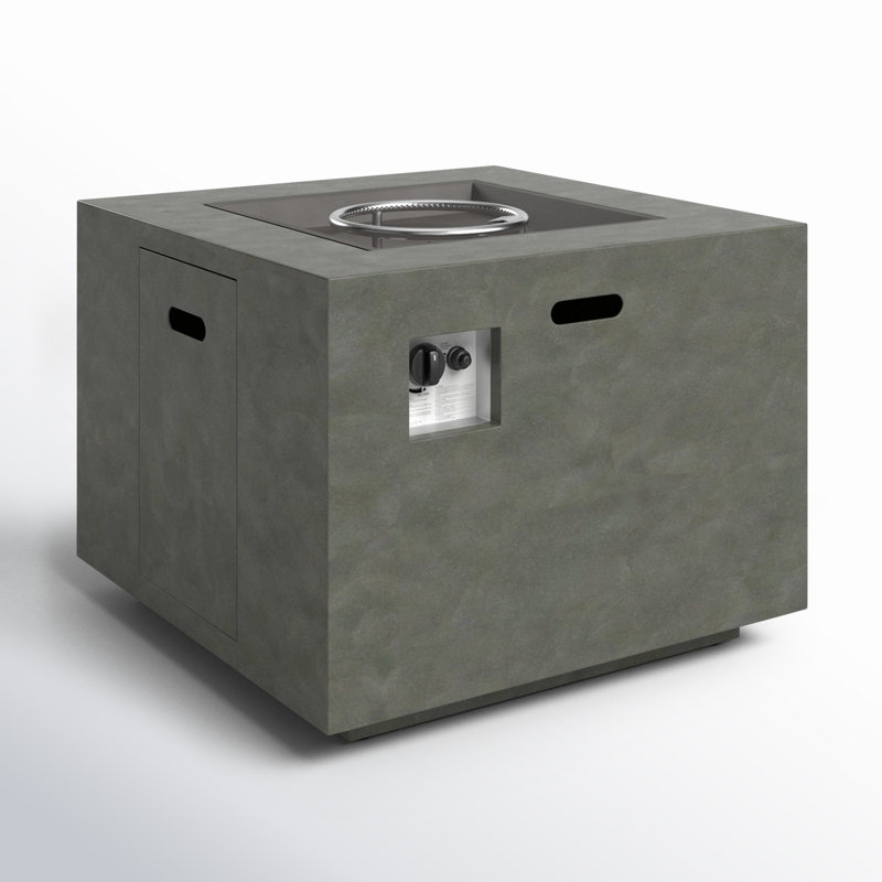 Alsacia Square Fire Pit Table, Concrete