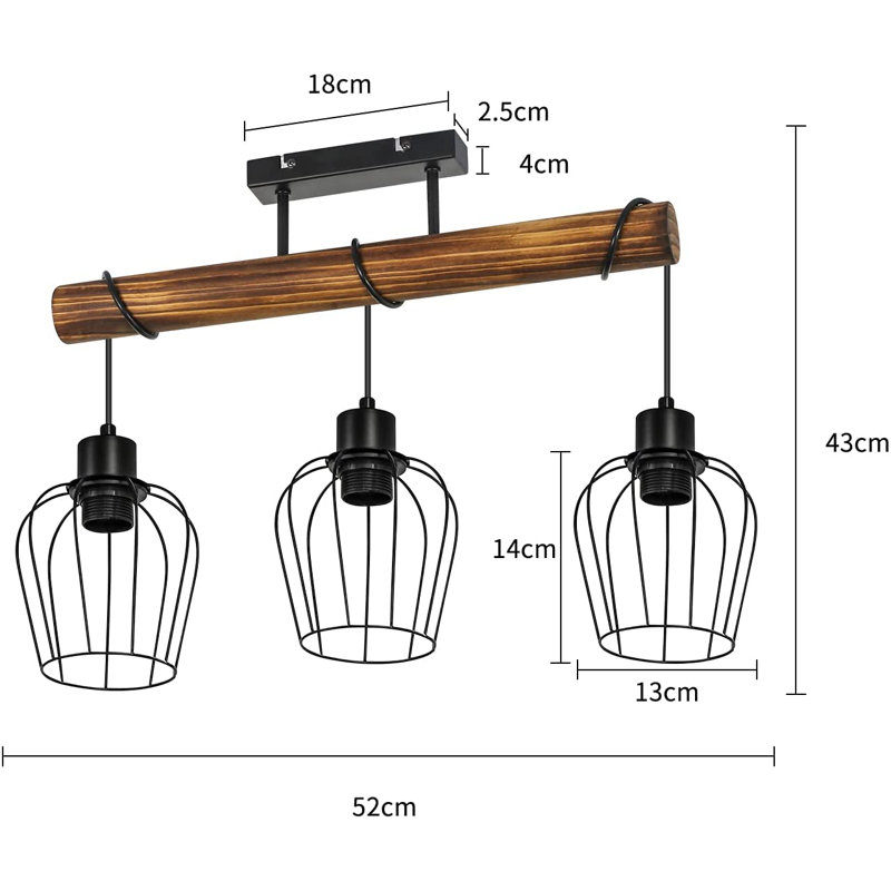 Linear Pendant Light 3-Flame Narrowsburg