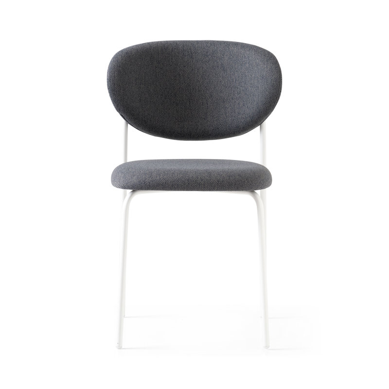 Cozy Upholstered Chair with Metal Frame, Matt Optic White, Taupe