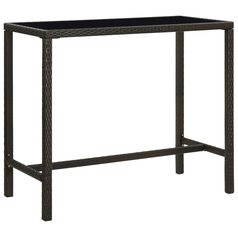 Evalei Rectangular Outdoor Bar Table , 130cm cm W 60cm cm D, Brown