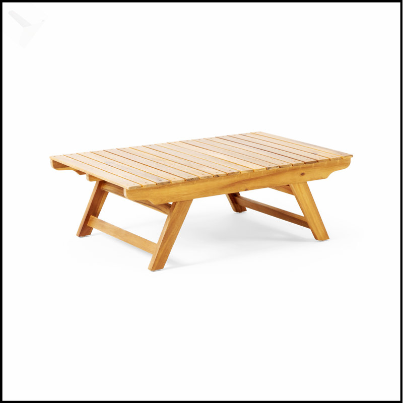 Table basse d'extérieur en bois d'acacia Sedona, durable et élégante avec un design à lattes ouvertes pour le patio ou la terrasse