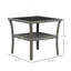 Table d'appoint en rotin Outsunny, table de bout d'extérieur avec tablette de rangement, cadre carré en aluminium, table basse avec plateau en verre trempé, gris