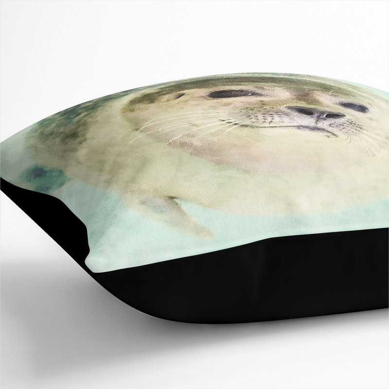 Seal Scatter Cushion, 55cm H x 55cm W x 20cm D, Black