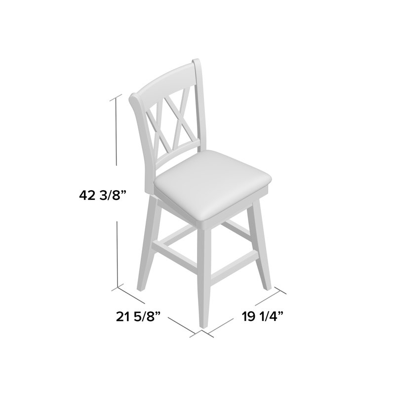 Tabouret de bar et de comptoir pivotant Fortville, Gris antique, Tabouret de comptoir (siège d'une hauteur de 25,7
