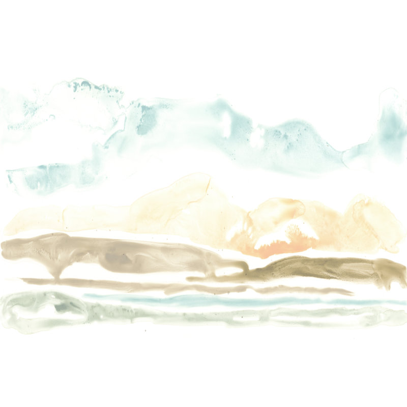 Daybreak at Sea I by June Erica Vess - Painting Print, 32cm H x 48cm W, Black Floater Framed