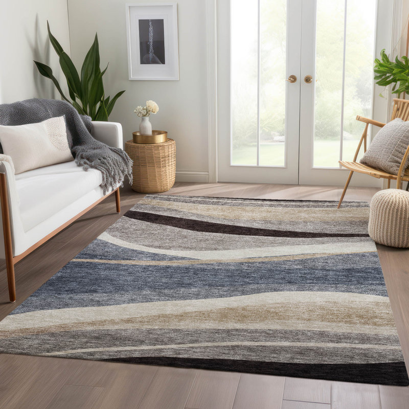 Chayden Machine Washable Blue Indoor/Outdoor Area Rug ACN1098, Rectangle 9 pi x 12 pi