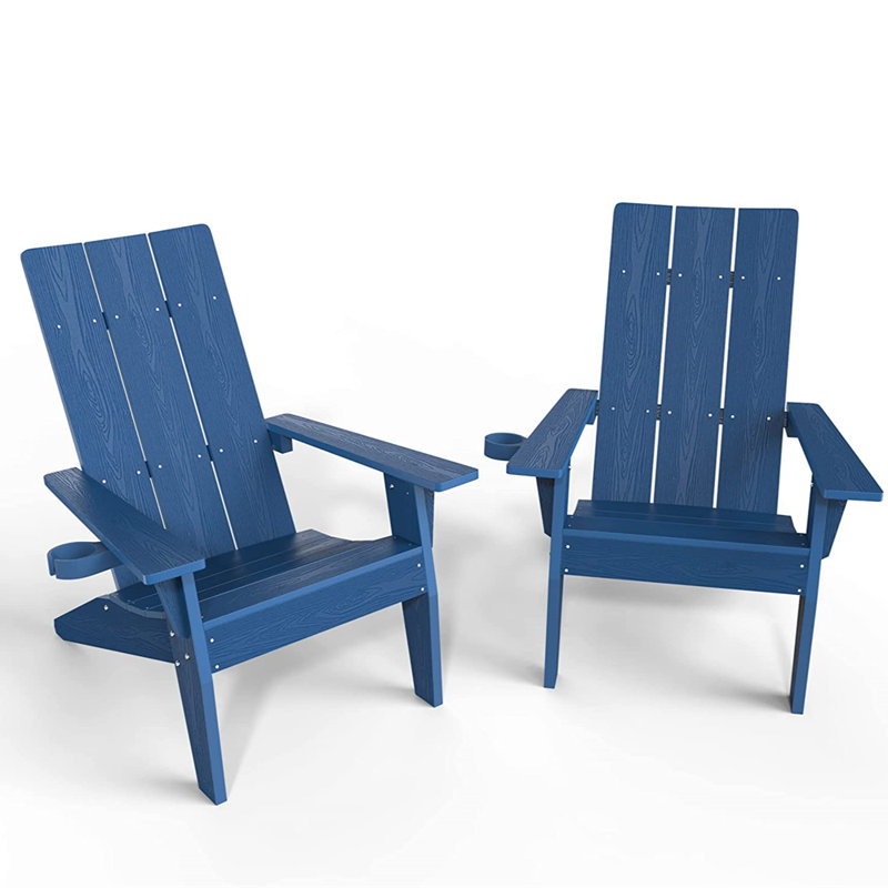 Our Store Outdoor Adirondack Chair, Navy Blue