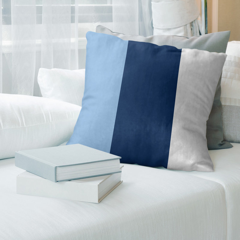 Housse de coussin en lin à rayures à linge de baseball arizona, 20 po x 20 po, Or / bleu marine