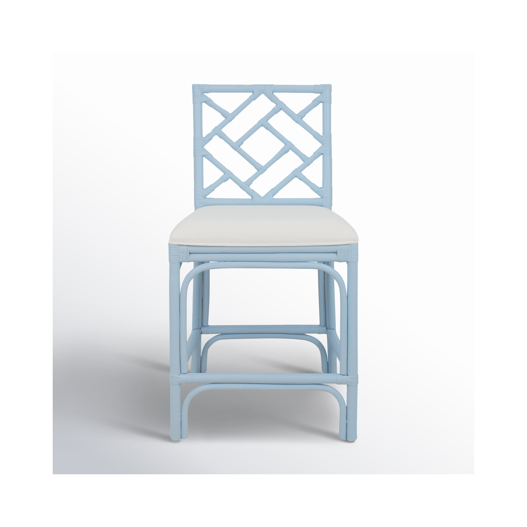 Fulton Woven Stool, Counter Stool (24" Seat Height), White Seat / Blue Frame