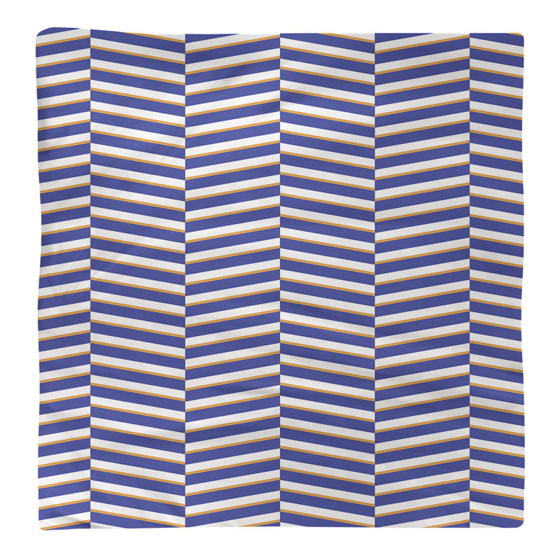 Jaya Cotton Chevron Square Napkin, Blue/Orange, Cotton Twill, 0.1" H x 10" W x 10" D