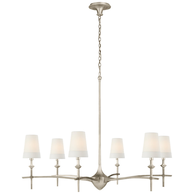 Pippa 6 - Light Chandelier, Burnished Silver Leaf