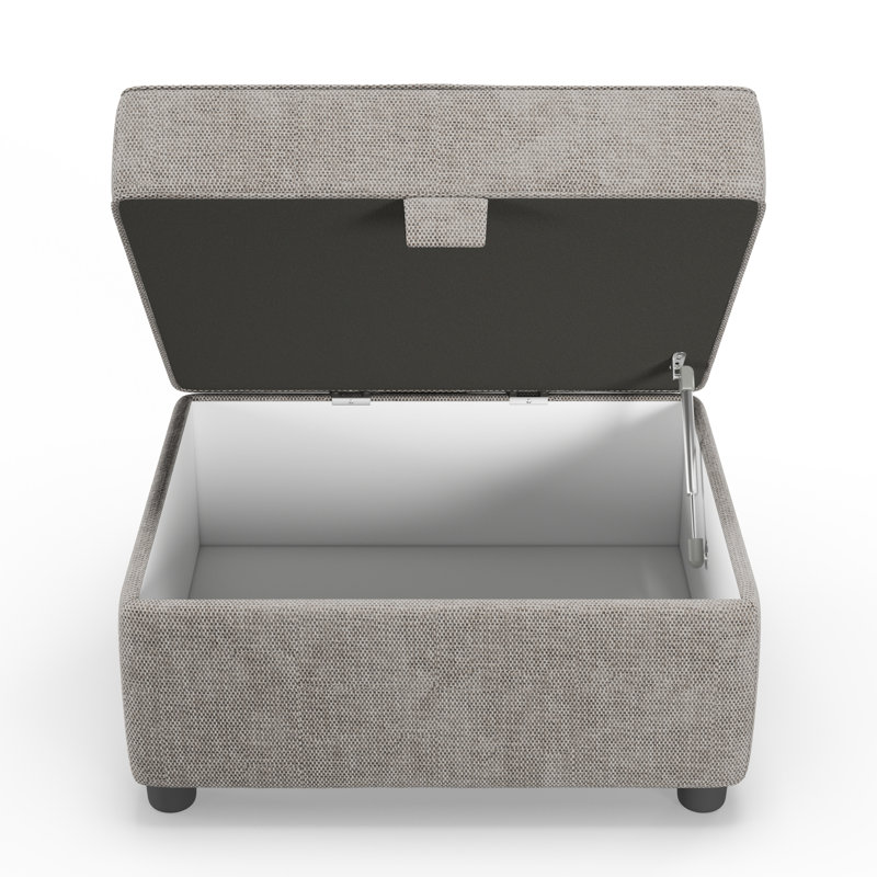 Vivo Rectangle Storage Ottoman, Silver