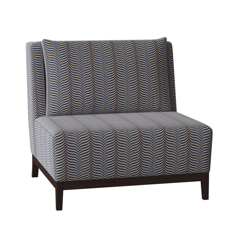 Barton Slipper Chair, Evelyn Marine, Black Walnut