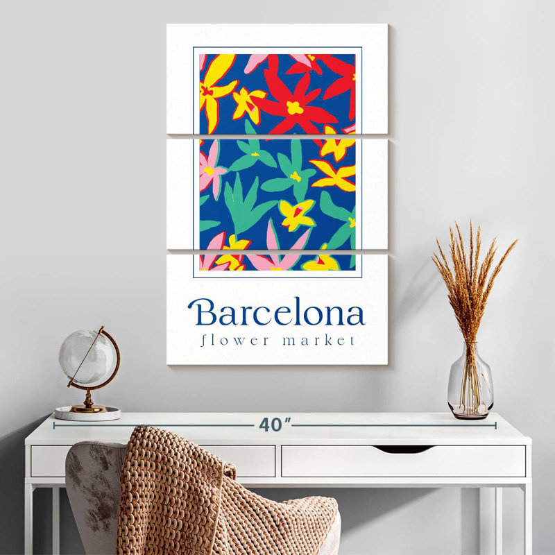 Affiche du marché aux fleurs Harnek Barcelona, H 32 po x l 20 po