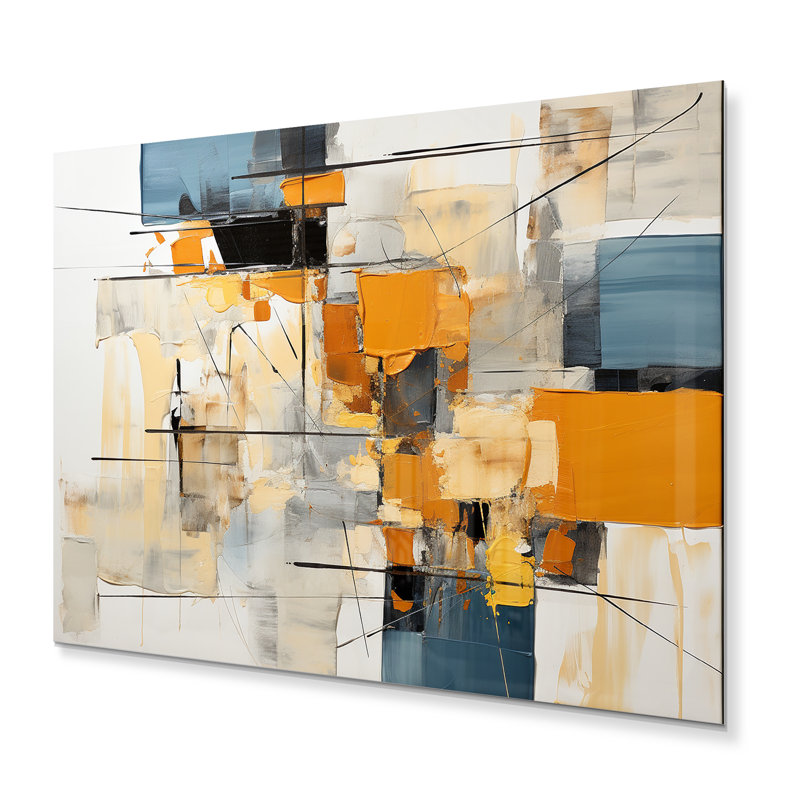Papier Euphoria II - Collages abstraits, décoration murale en métal, H 24 po x l 32 po x P 1 po