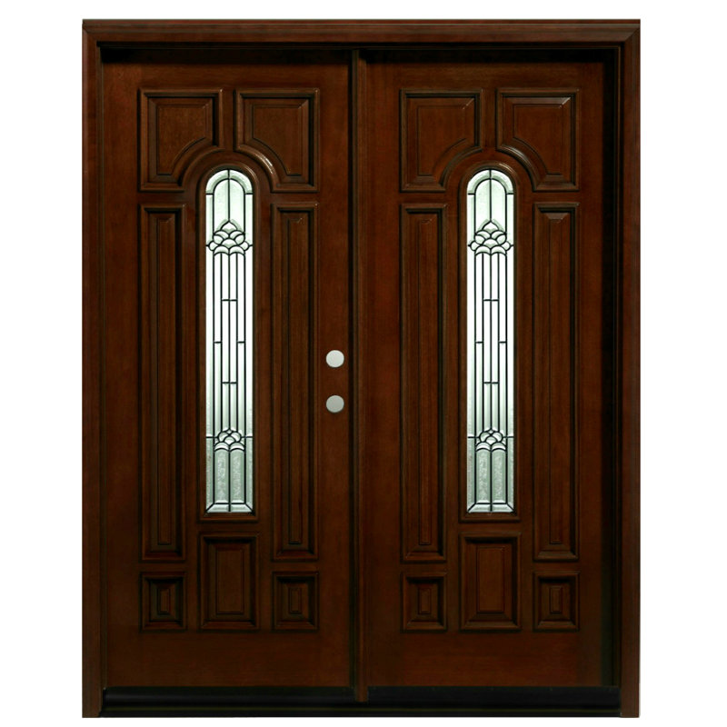 Portes d'entrée avant en acajou pré-monté, S'ouvre à gauche vers l'intérieur