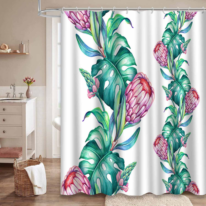 Rideau de douche avec 12 crochets, L 72 po x l 84 po