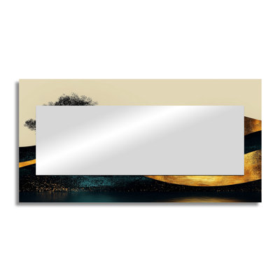 Minimal Forest Solitude Horizon I - Abstract Landscape Mirror Wall Decor - Printed On Metal
